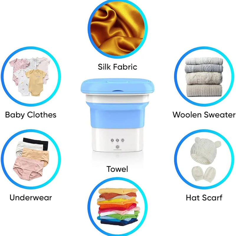 Portable Mini Foldable Washer and Spin Dryer