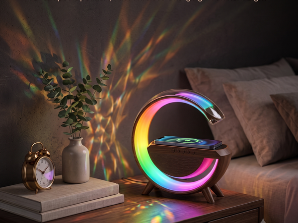 G-Shaped Speaker | Fast Wireless Charging + Ambient Light